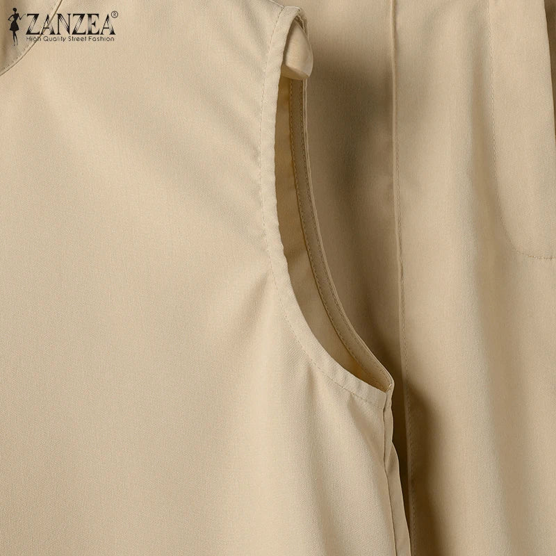 Elegant Chic Women's 2 Pieces Sets ZANZEA Woman 2025 Tracksuits Fashion 2pcs Outfits Suits Tank Tops and Wide Leg Pants Sets