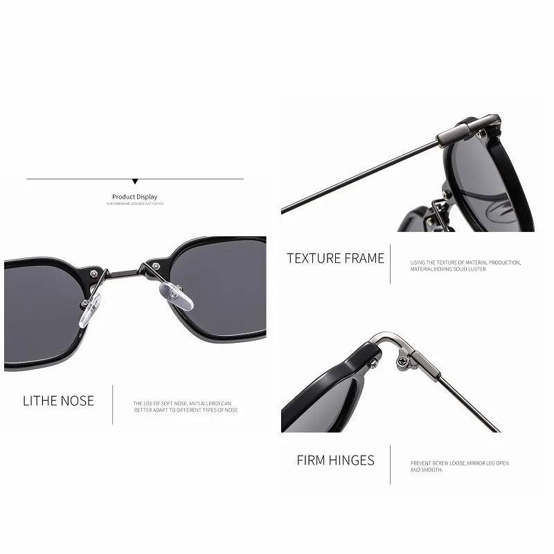 Small Square Sunglasses Riding Driving Sun Glasses Women Men Brand Designer Metal Frame Eyewear Shades Oculos De Sol UV400 - CRAVO ROSE