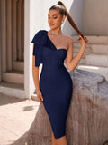 formal Women's Bandage  prom  Dress  guest Black Bow Elegant Wedding Party Evening Midi Club  cocktail Dresses Bodycon luxury