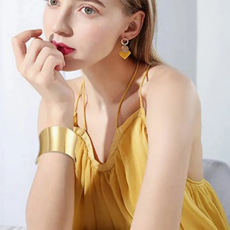 Wide Open Bangle Bracelet for Women Gold Silver Color Wrist Wrap Bracelet Girls Jewelry Pulseras De Acero Inoxidable Bransoletka