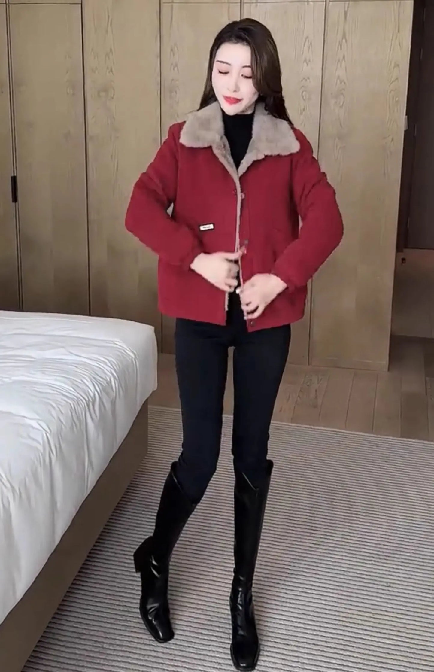 Thickened Fleece Lined Cotton Parka Coat Women's Style 2025 Winter New Arrival American Retro Mountain Eagle Design Jacket