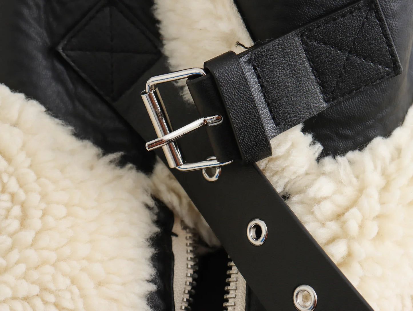 JNLEAOG Autumn New Fashionable Furry Motorcycle Style Coat Long Sleeve Street Style Women's Cotton Jacket