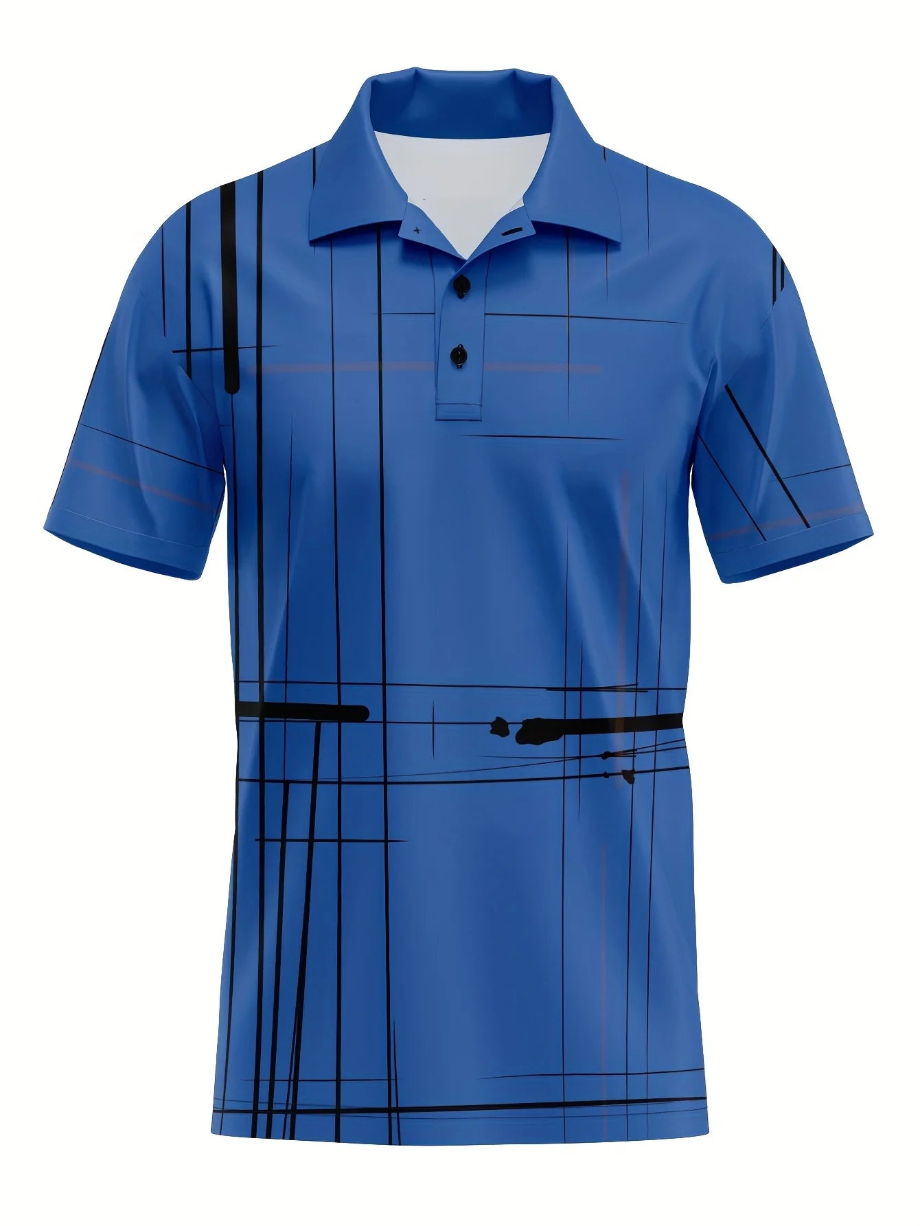 Men Clothes Summer Fashion Short Sleeve Sport Lapel Tops Polo Shirt Men Casual 3D Digital Print Button Polo Shirt Tops