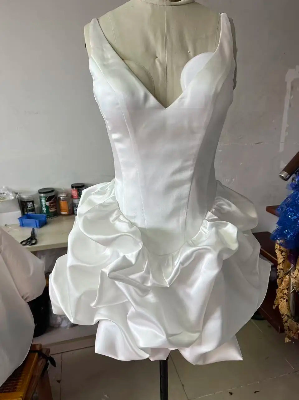 Fashion Short Wedding Dresses Boho Beach V-Neck Mini Bridal Dress Women Evening Wedding Prom Gowns Customized
