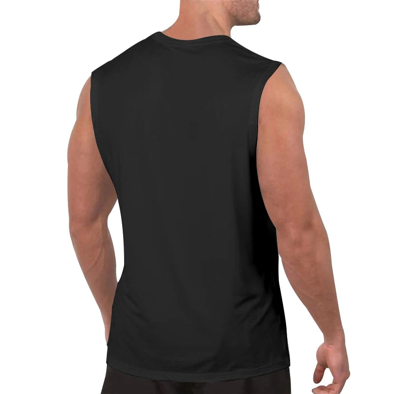 Colete masculino de verão, cor sólida, com decote em V, casual, respirável, sem mangas, adequado para fitness e esportes