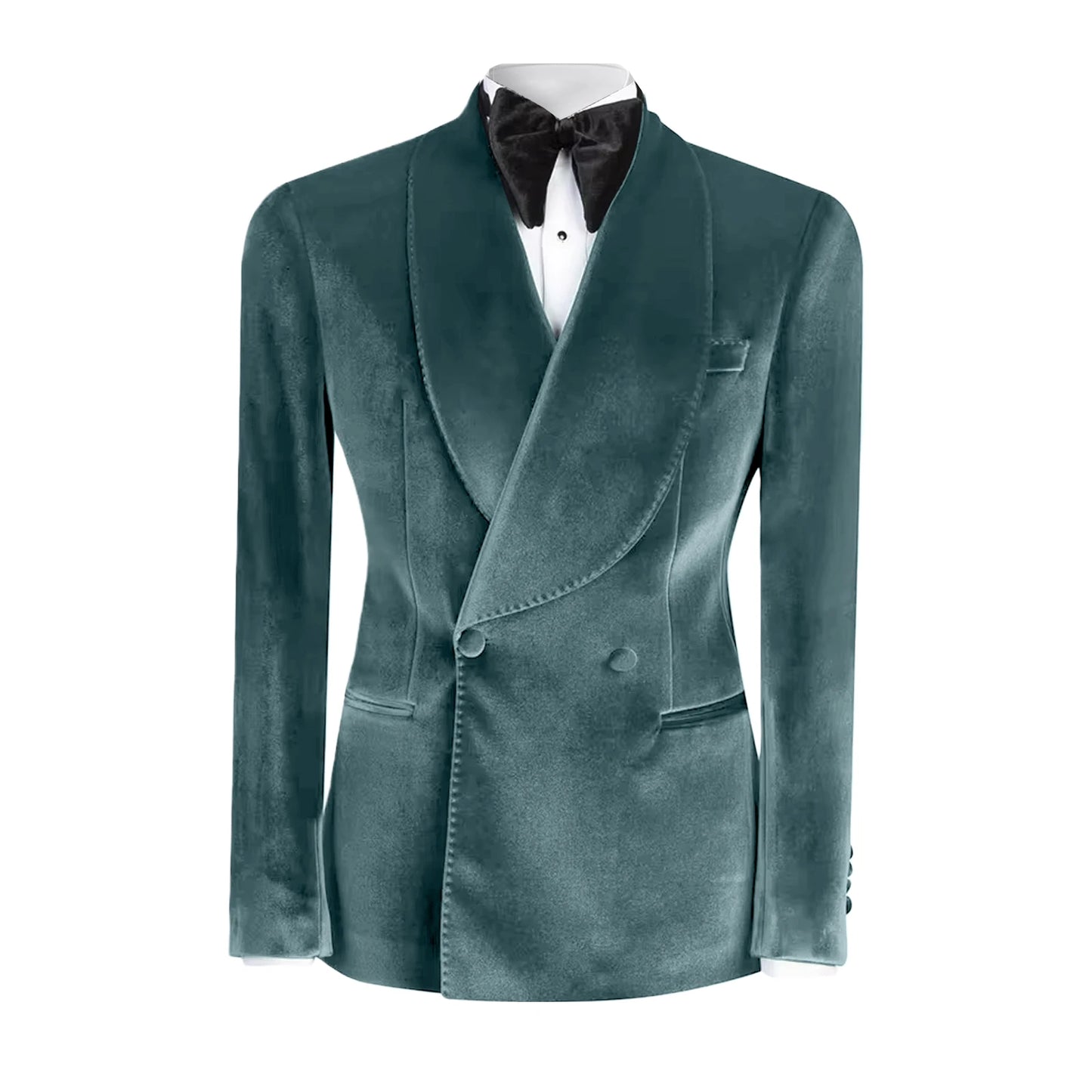 Formal Velvet Men's Suits Blazer Double Breasted Jacket 1 Piece Elegant Slim Fit Male Clothing Wedding Men Business Casual Coats