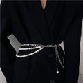 Y2K Designer belt Jewelry Multilayer Pearl waist chain for Women's Fashion Retro Character Playing Body Accessories Party Belts