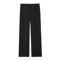 TRAFZA Women 2 Piece Set Solid Asymmetric Folds Side Zip Design Short Vest Top+Fashion Pockets High Waist Casual Wide Leg Pants