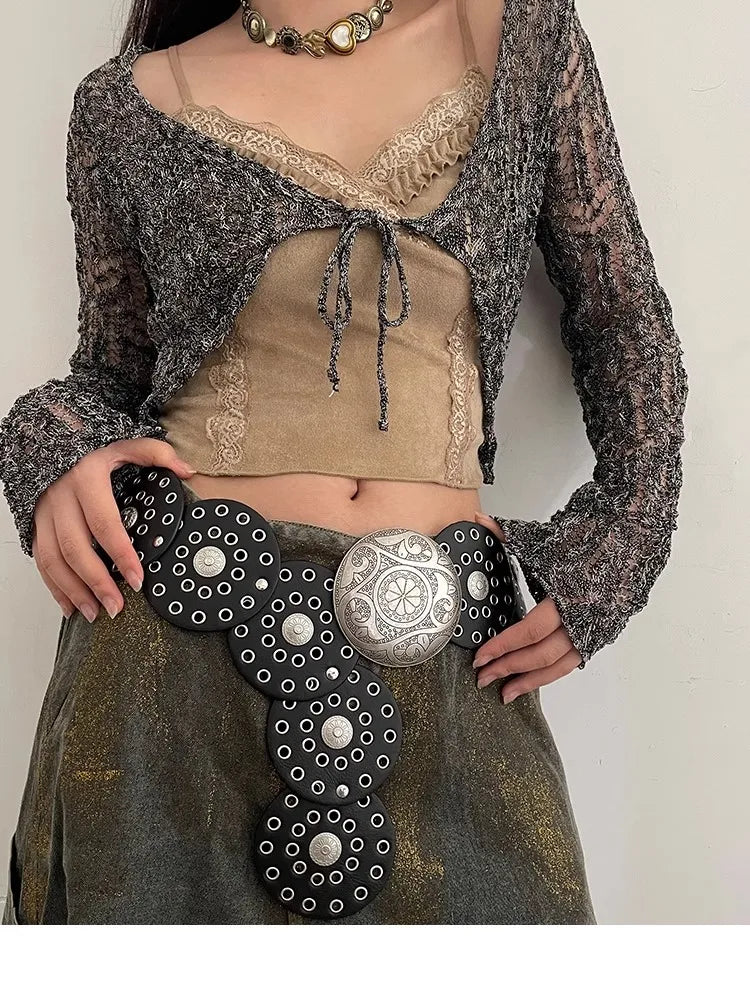 Adorno de cinto de vento com saias com acessórios exagerados  cinto largo feminino e moda retrô