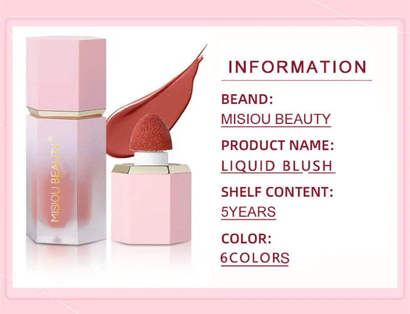 Blush líquido fosco em bastão, blush em creme de cor duradoura e fácil de usar para lábios e bochechas, corretivo à prova d'água e gloss labial.