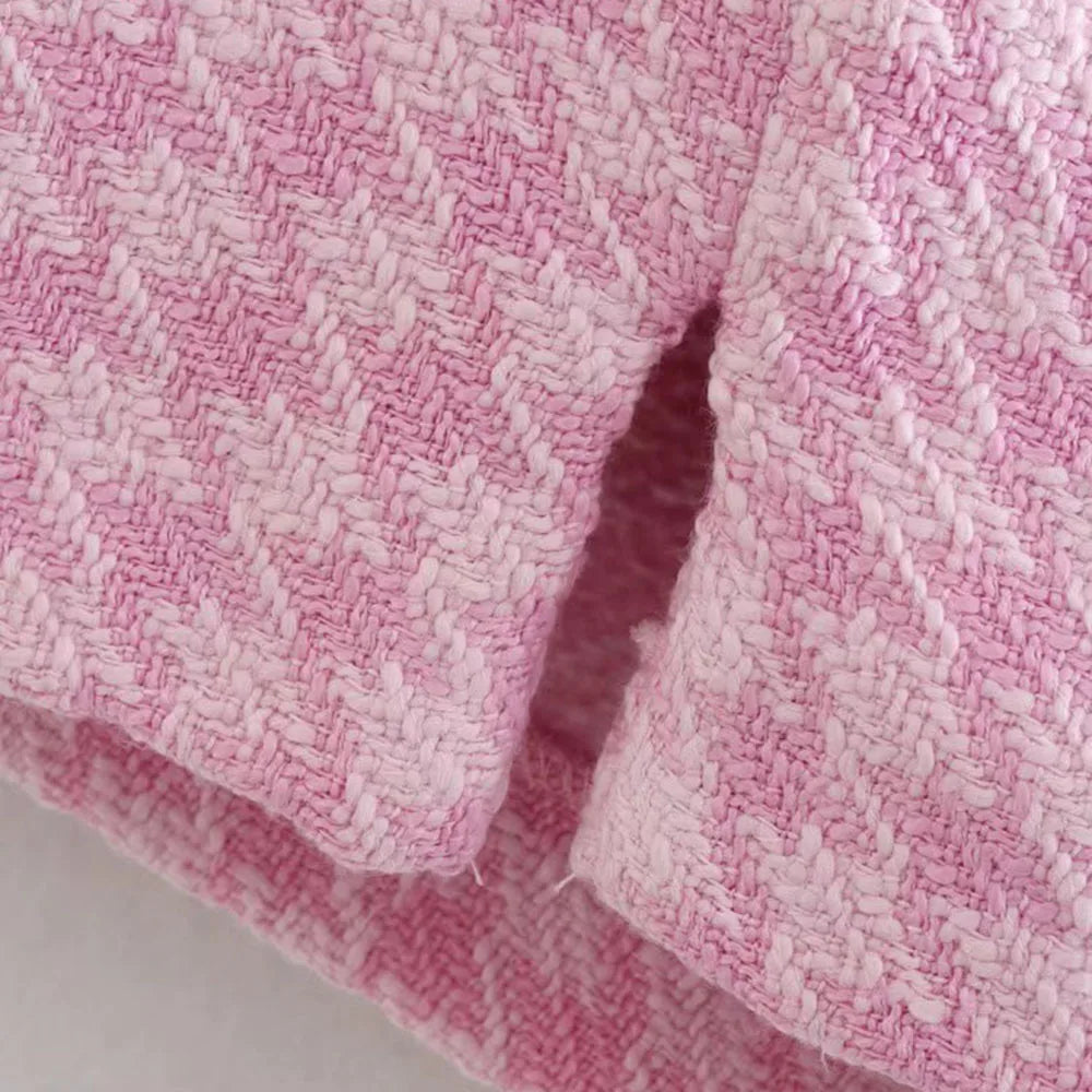 Conjunto de 2 peças de tweed Klacwaya, blazer chique, terno feminino, shorts, terno com shorts para mulheres, ternos femininos