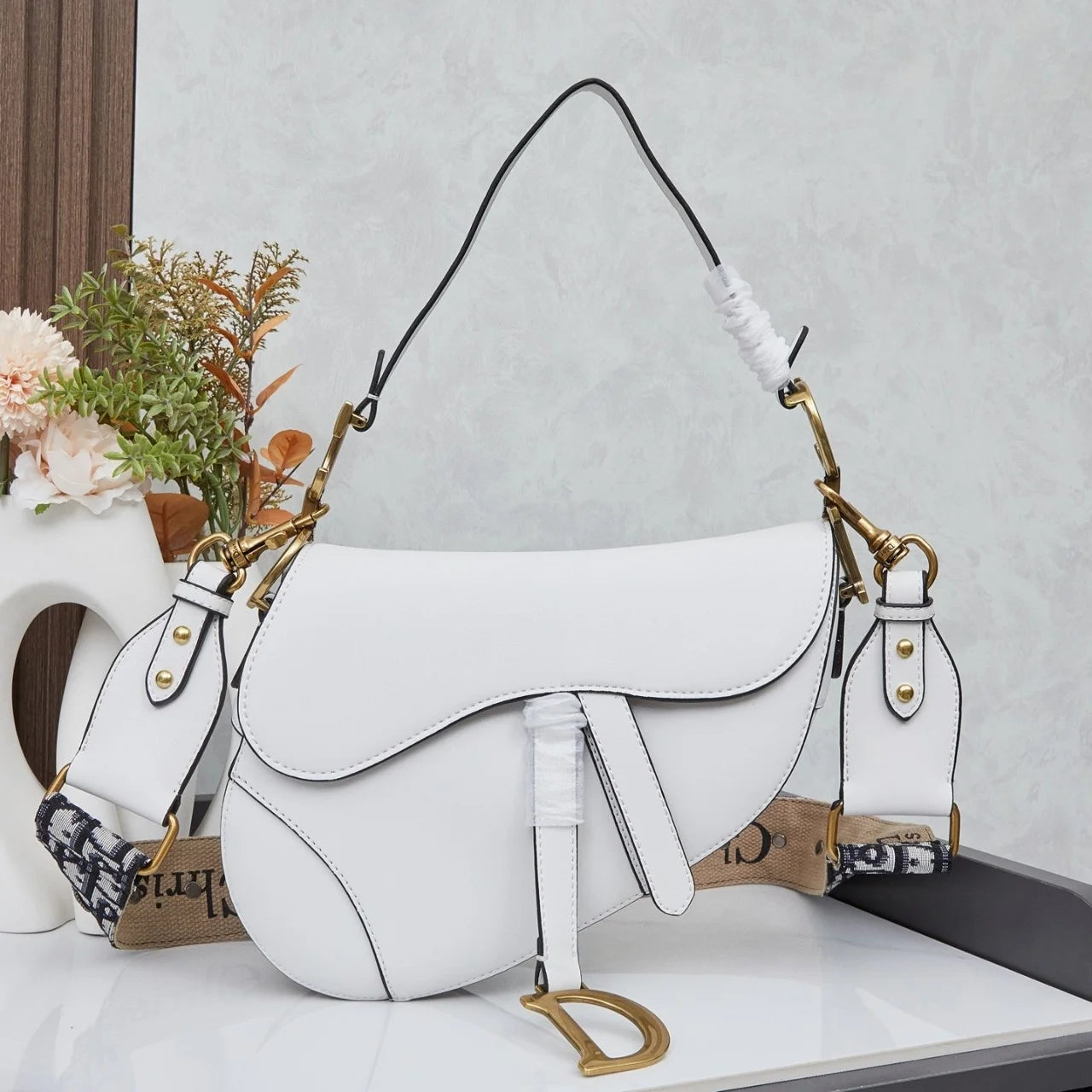 Bolsa crossbody feminina da moda com alça de ombro larga axilas pequena bolsa vintage bolsa de axila material de lona bolsa de sela - CRAVO ROSE