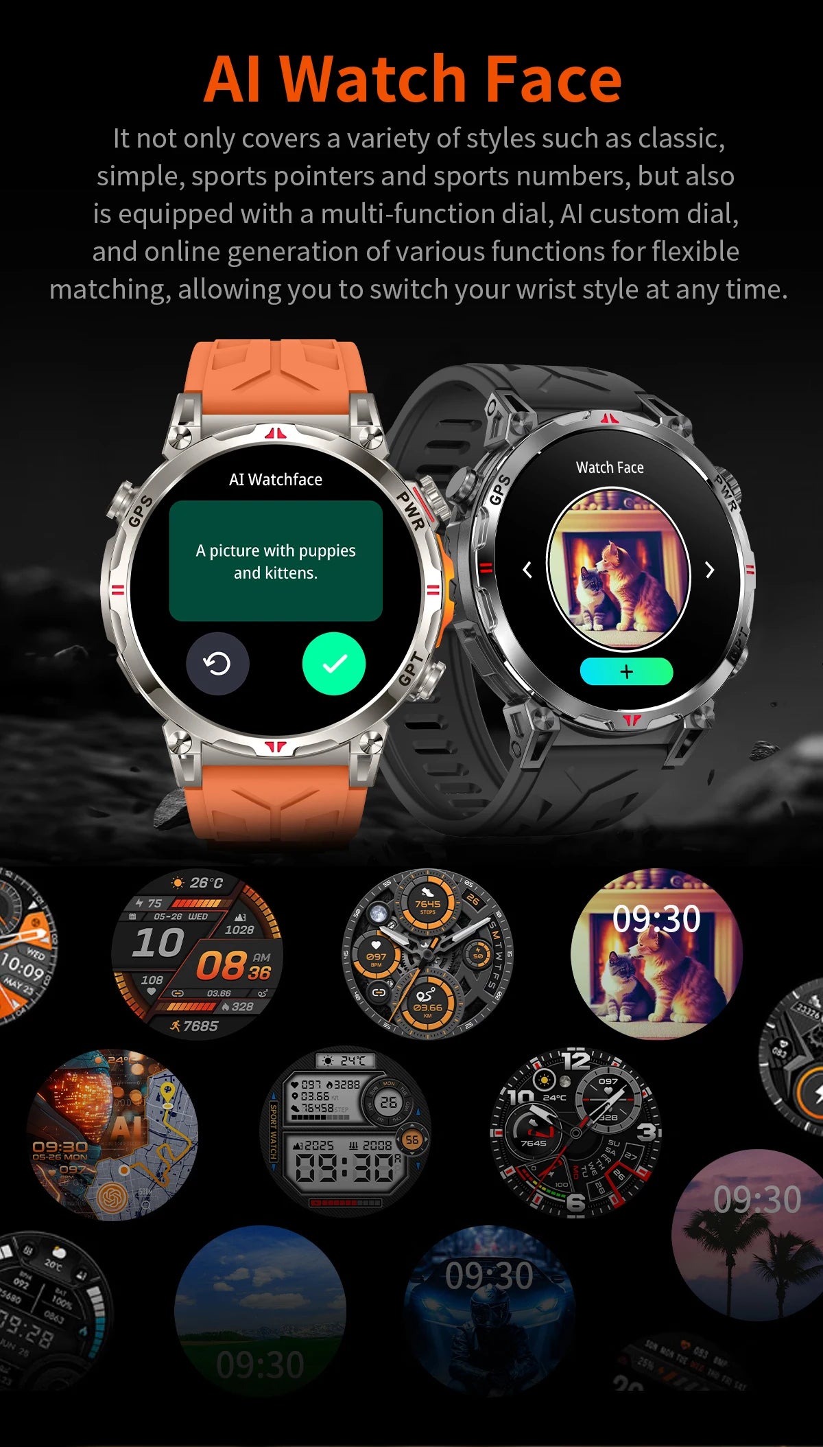 2025New Military T-Rex3 Ultra GPS SmartWatch Built in GPS Compass Altimeter Barometer 5ATM Waterproof 650mAh Sports Bracelet Men