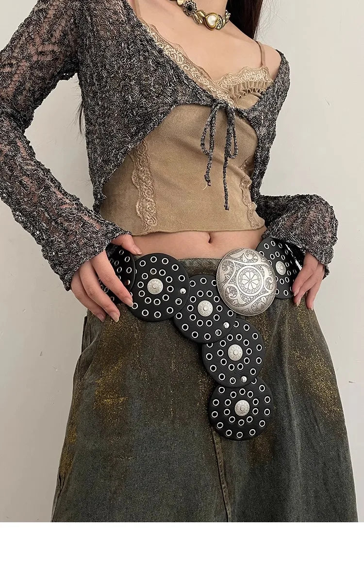 Adorno de cinto de vento com saias com acessórios exagerados  cinto largo feminino e moda retrô