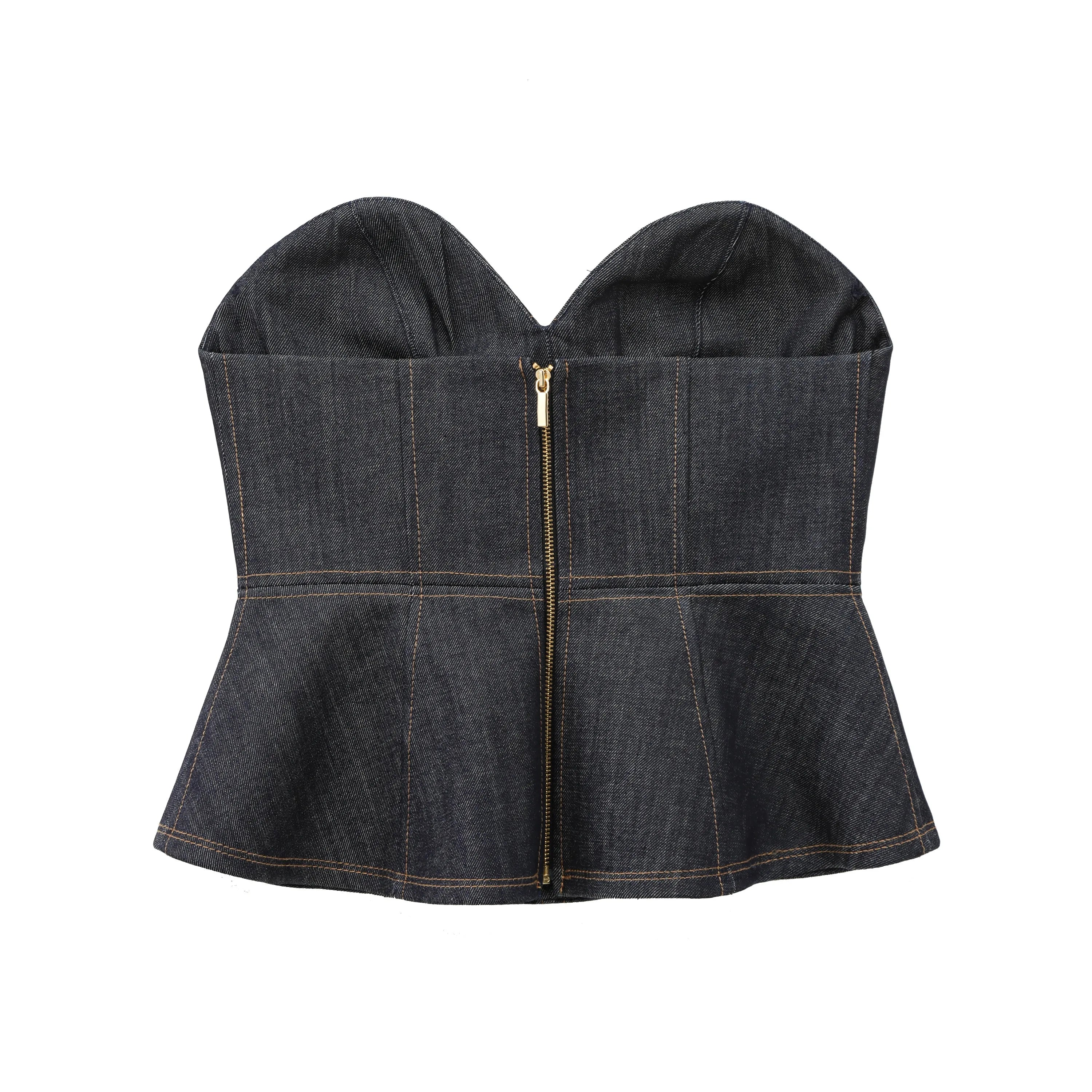 TRAFZA 2025 Conjunto de Blazer e Calça Jeans , Casaco Slim com Gola Redonda + Corpete com Decote em V + Jeans Feminino Vintage de Perna Larga