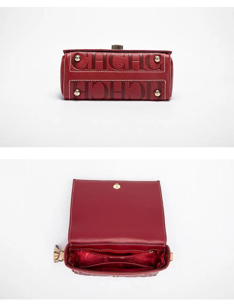 CH Fashion Design Model Metal Accessories Buckle Women's Shoulder Bag Luxury Brand 2024 Fashion Solid Colour Printed Head Bag