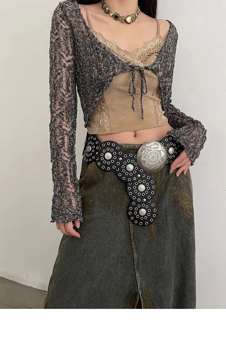Adorno de cinto de vento com saias com acessórios exagerados  cinto largo feminino e moda retrô