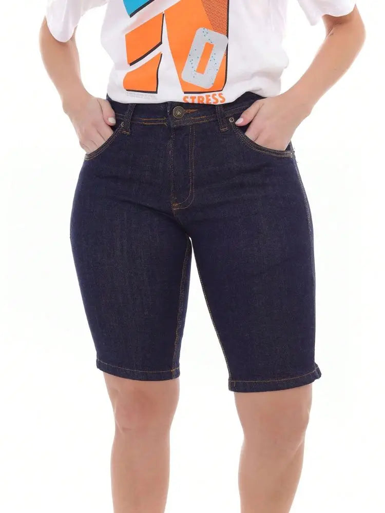 Women's Shorts Dark Jeans Cotton Comfort Oversized with Lycra Premium Quality Official Navity-website Shorts