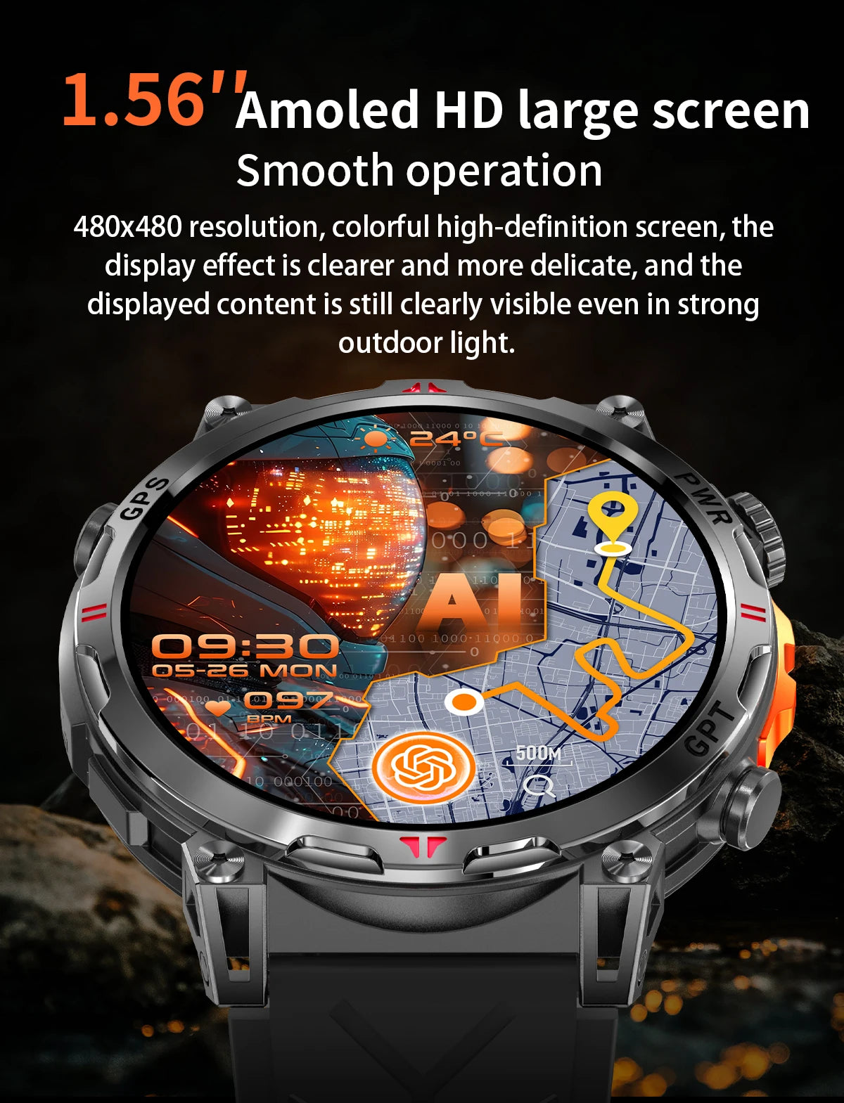 2025New Military T-Rex3 Ultra GPS SmartWatch Built in GPS Compass Altimeter Barometer 5ATM Waterproof 650mAh Sports Bracelet Men