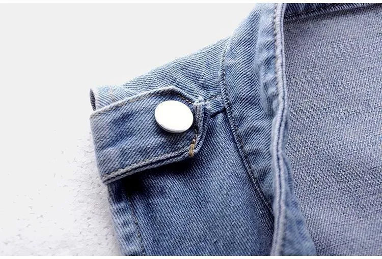 HLJ&GG Blue Fashion Denim Rivet Double-breasted Sleeveless Coats Women Lapel Slim Cowboy Vest Autumn New Tops Streetwear 2025