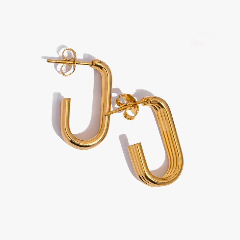 Three Layer J-shaped Stainless Steel Earrings for Woman Simple Design Style Jewelry To Showcase Personality