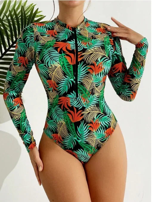 Women Sexy Swimwear One-piece Bathing Swimming Suit Printed Surfing Suits Beachwear Clothing Fashion Bikinis Swimsuit Woman New