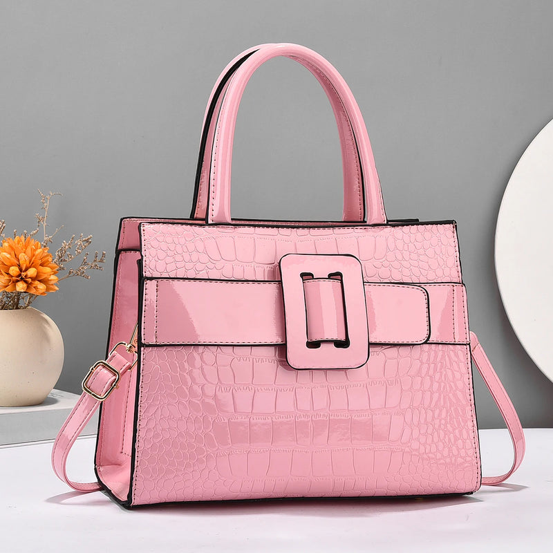 Premium Crocodile Pattern Leather Handbag - Stylish Tote & Satchel Purse for Women - Versatile, Durable