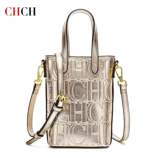 CHCH Women's Phone Bag 2025 New Black Simple Texture Women's Crossbody Bag Wallet