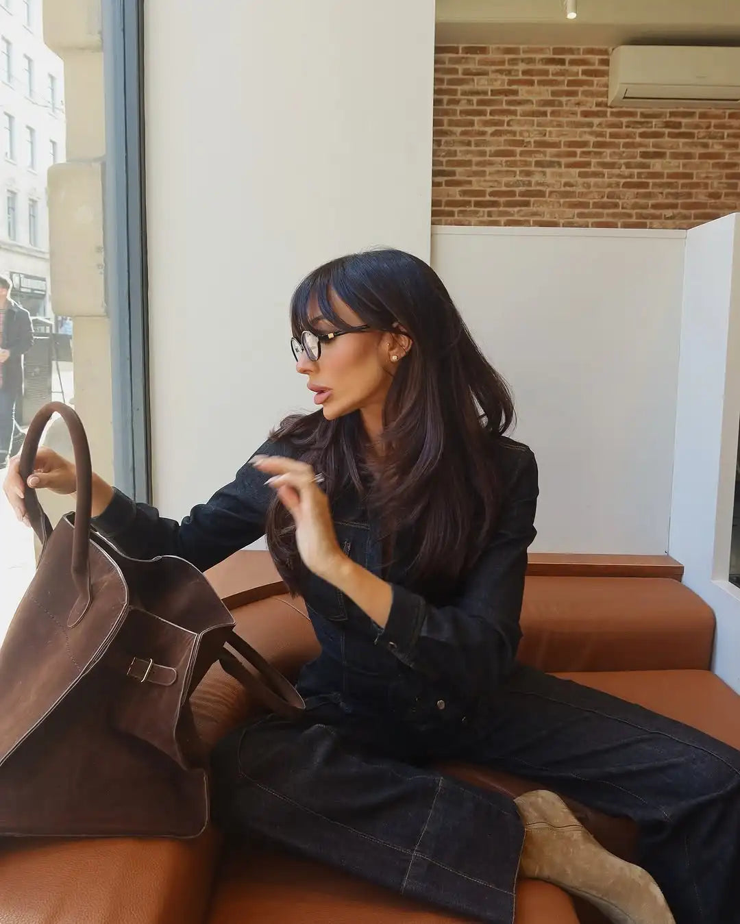 Women Fashion Denim Solid Top High Waist Pants Suits Casual Single Breasted Lapel Neck Shirts Pant Set Spring Lady Street Wear