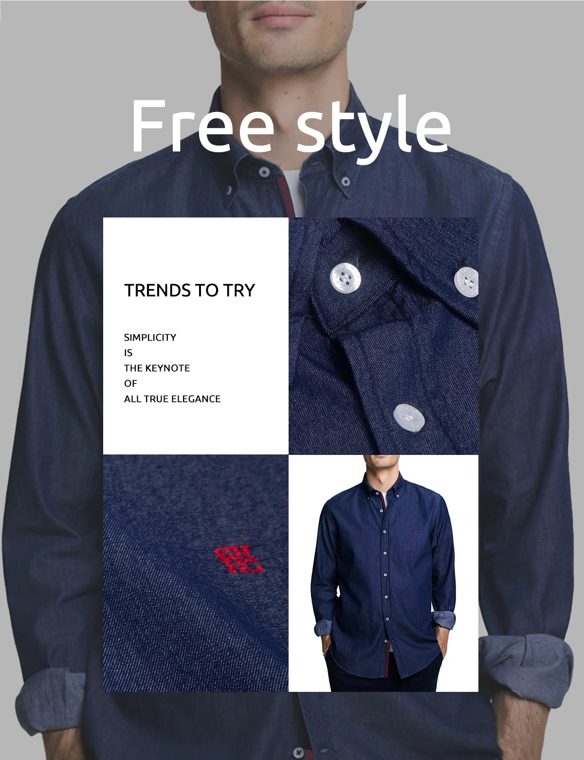 CHCH New Men's Shirt Long Sleeve Button Down Social Business Casual Solid Color Shirts for Men