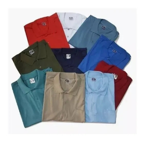 Kit 5 Camisas Polo, Com Bolso Básico Top Qualidade