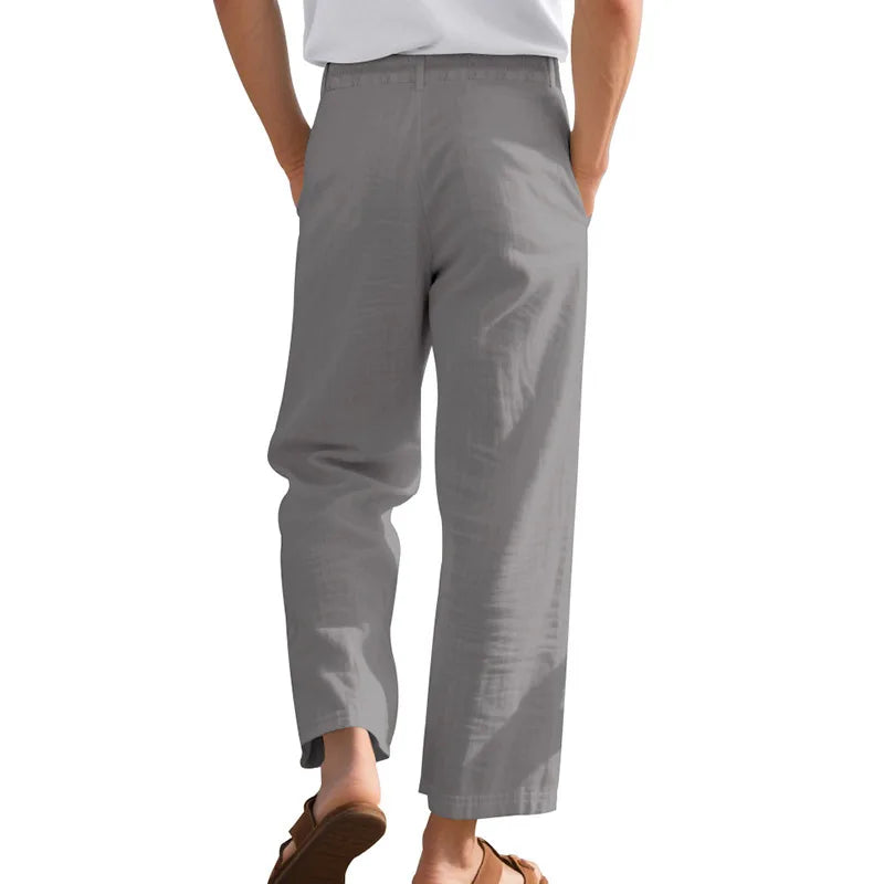 Men's Loose Casual Loose Straight Linen Naples Gurg Breathable Pants Men Clothing Trousers Traf Homme Pantalones Sweatpants