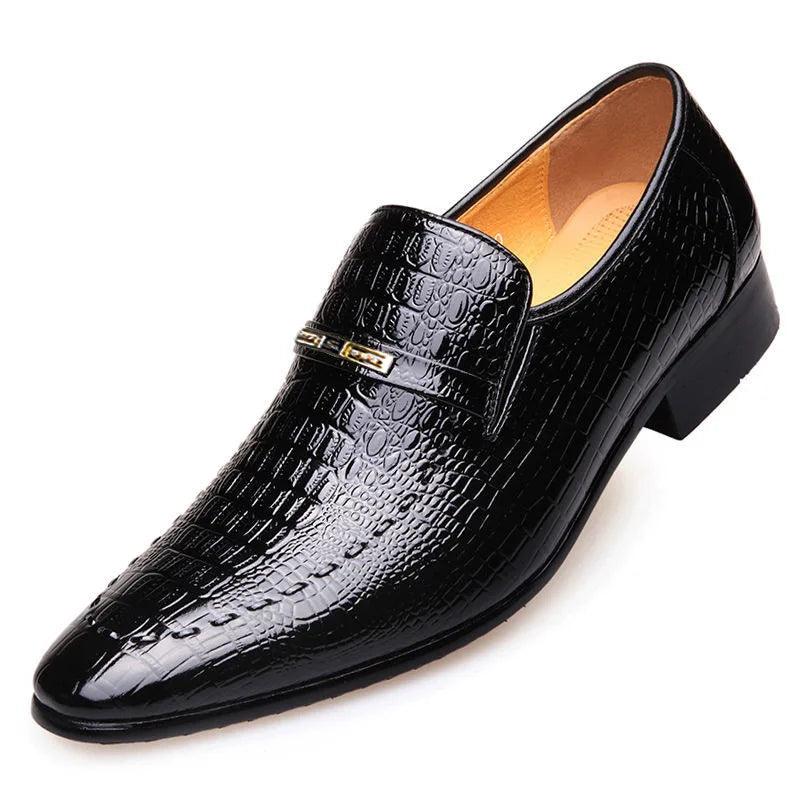 Mens PU Luxury Crocodile Pattern Men Business Dress Shoes Leather Casual Social Shoe Male Wedding Footwear Zapatos Hombre - CRAVO ROSE