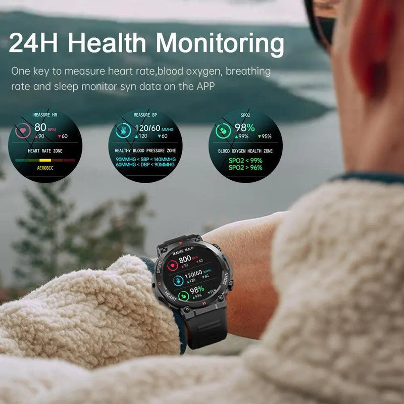 MEVADEN 1,39 Polegadas HD Bluetooth Chamada Relógio Inteligente Homens Esportes Fitness Rastreador Monitor Cardíaco 400mAh Smartwatch Para Android IOS K56