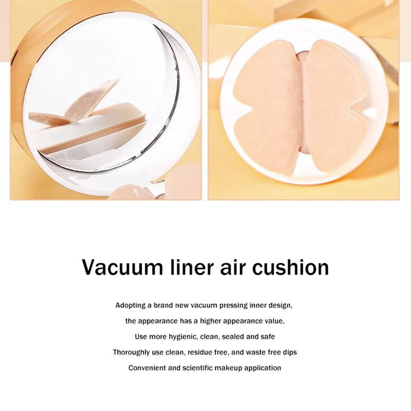 Air Cushion BB Cream Borboleta Pó Puff Base Hidratante Corretivo Clareador Controle de Oleosidade Maquiagem À Prova D'água Cosméticos