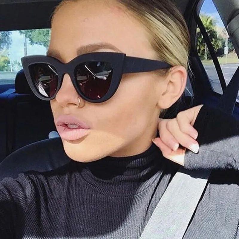 Cat Eye Fashion Sunglasses Woman Vintage Luxury Brand Designer Black Glasses Sun Glasses for Female UV400 Eyewear Shades - CRAVO ROSE