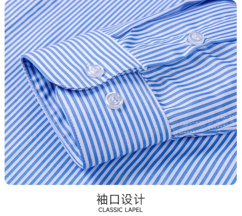 New Stretch Anti-Wrinkle Men's Shirt Modal Cotton Soft And Comfortable Business Social Tops Office Wear Easy Care Classic Style