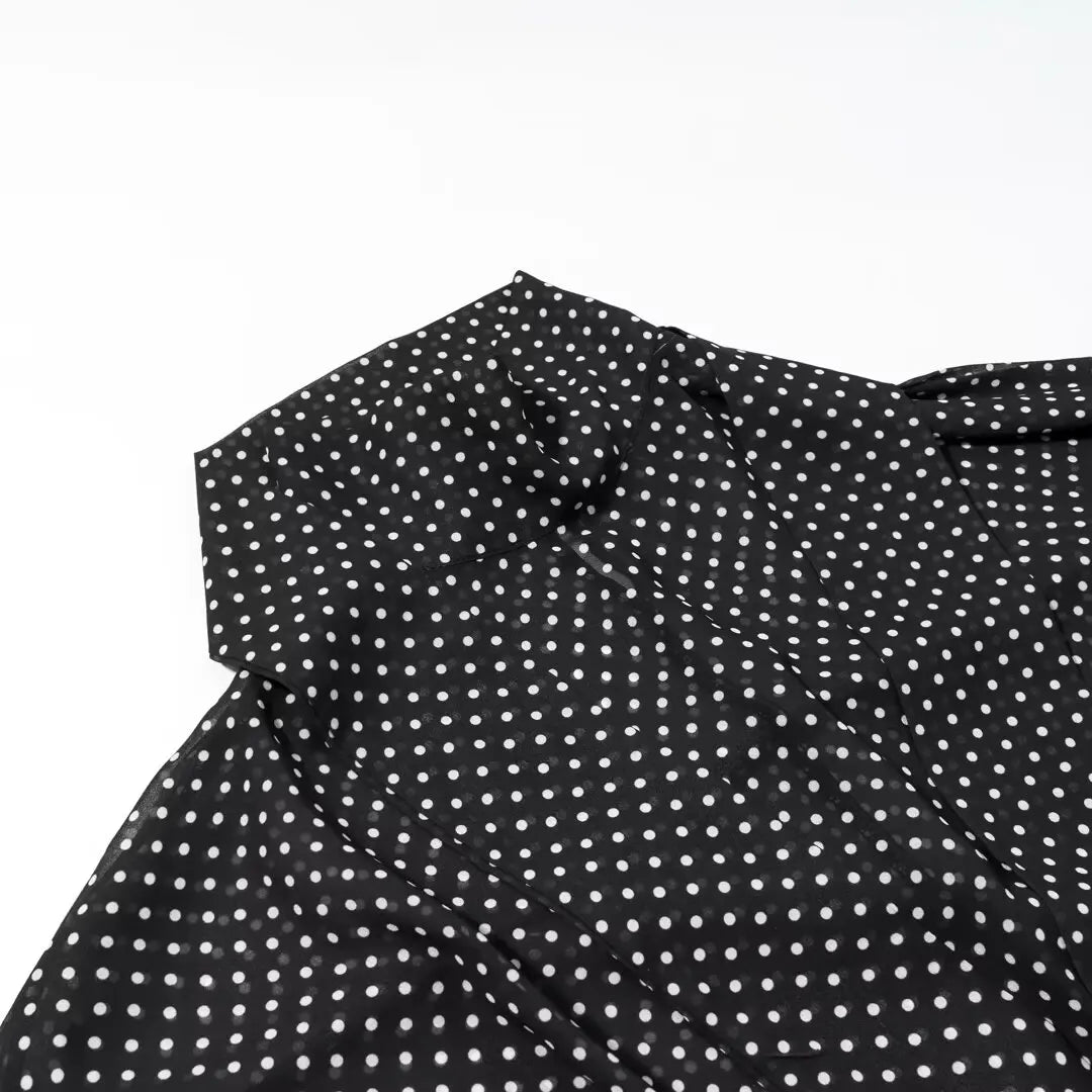 CharmChant Women's Polka Dot Sheer Chiffon Oversized Shirt & Maxi Skirt 2 Piece Set Spring 2026 Retro Elegant Chic Party Outfits