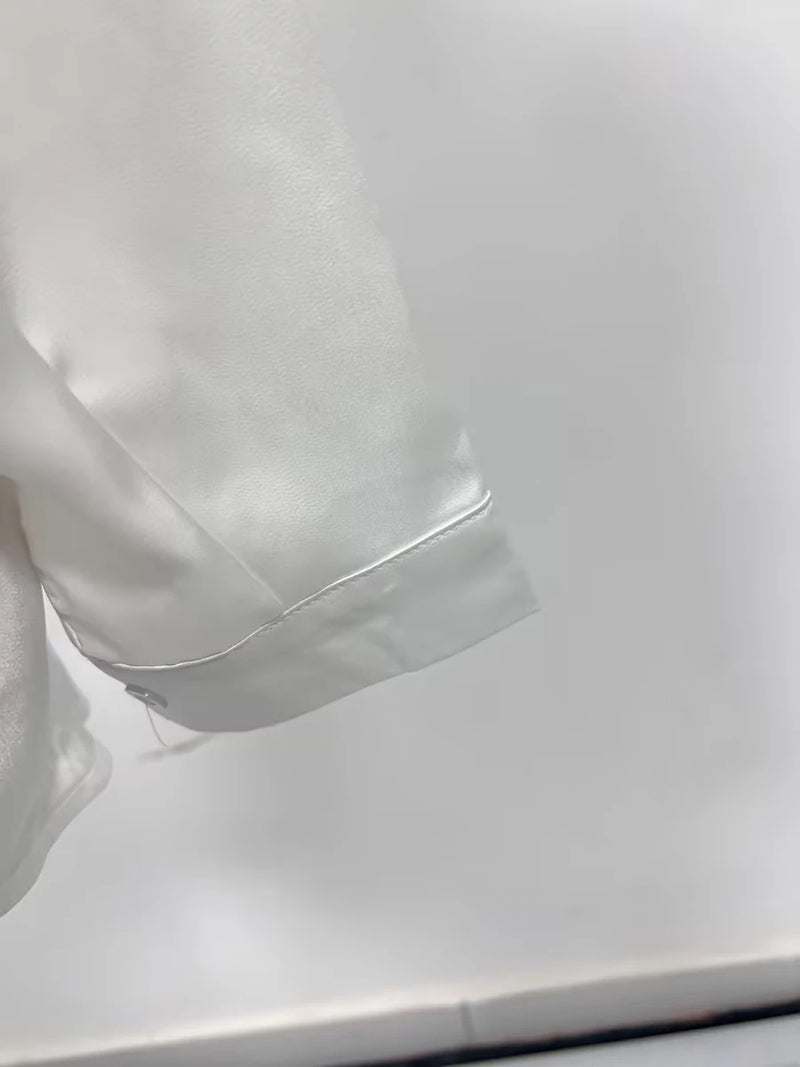 Blusa elegante e chique com losangos emendados lapela, manga comprida, design temperamental, camisa sensual