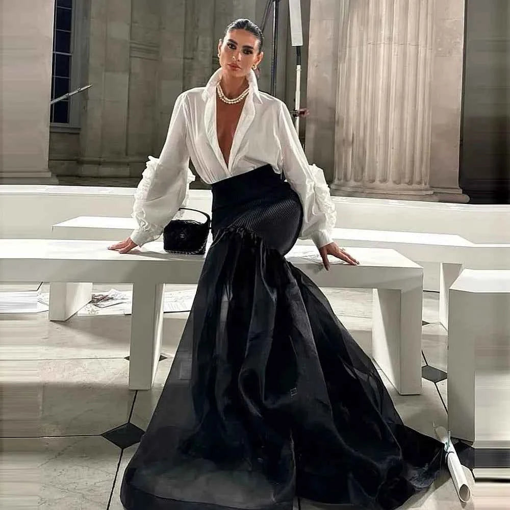Black Satin Mermaid Skirt  See Through Bottom Long Evening Party Skirt Custom Made  Office Lady Maxi Long Skirts For Birthday