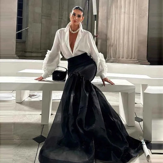 Black Satin Mermaid Skirt  See Through Bottom Long Evening Party Skirt Custom Made  Office Lady Maxi Long Skirts For Birthday