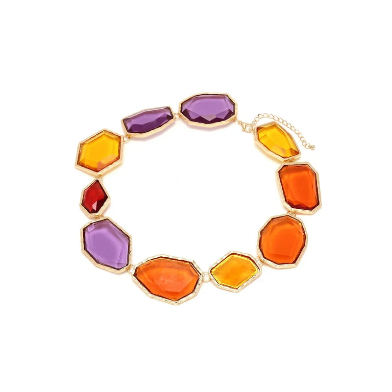 New Irregular Geometry Transparent Resin Necklace Women's Elegant and Cute Sweater Chain Banquet Jewelry Accessories