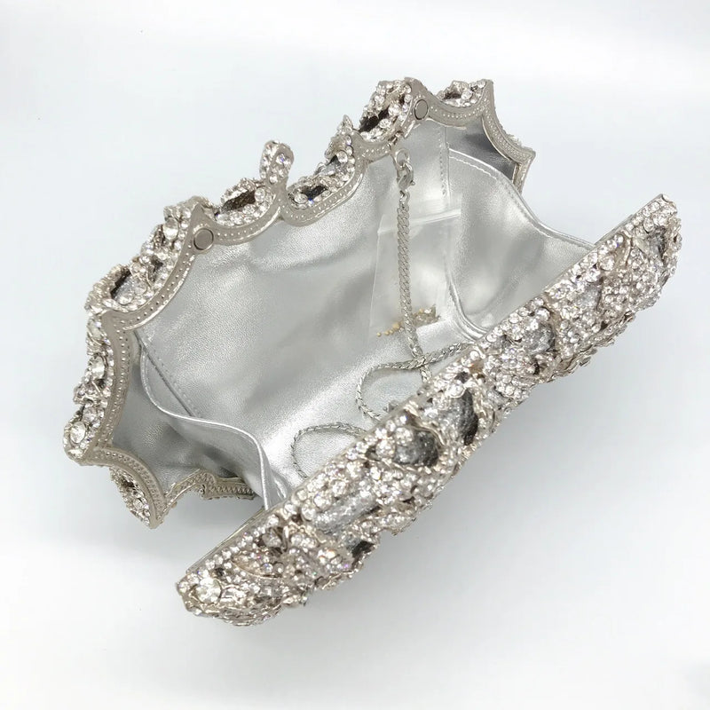 Crystal Wedding Bridal Evening Clutch Purse silvery/Gold Rhinestone Women's Dinner Party Purse Diamond Cocktail Handbags 2025