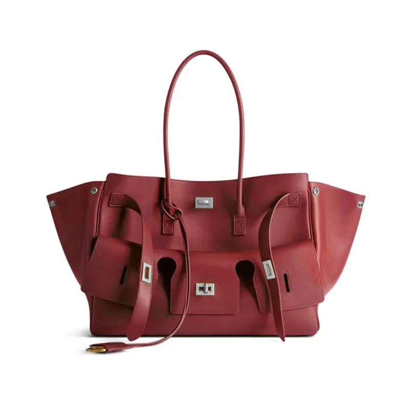 Luxury High Quality Tote Bag Brand Texture Lock Wing Bag Solid Color Simple New Horizontal Square Bag Women's Commuter Handbag