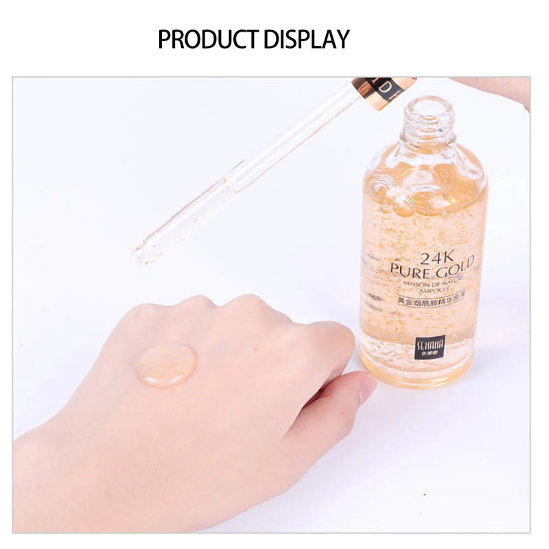 Conjunto de cuidados com a pele 24K Gold Niacinamida Soro Facial Antienvelhecimento Produtos para a Pele Remover Olheiras Creme de Colágeno para os Olhos Kit de Cuidados com a Pele