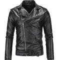 Jaquetas de couro masculinas para motocicleta, zíper oblíquo, slim, nova moda, couro sintético, camurça, casacos casuais, jaquetas de couro 4XL