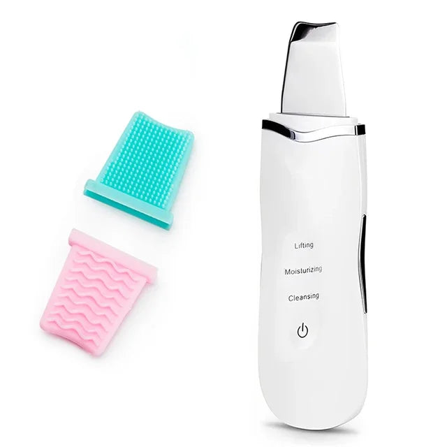 Esfoliante ultrassônico para pele, peeling, removedor de cravos, limpeza profunda do rosto, limpador de poros de acne, pá facial, limpador EMS de microcorrente