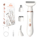 Sejoy 4 in 1 Electric Lady Shaver, Body Hair Trimmer Removal Epilator, Painless Cordless Trimmer Razor for Armpit Bikini Arm