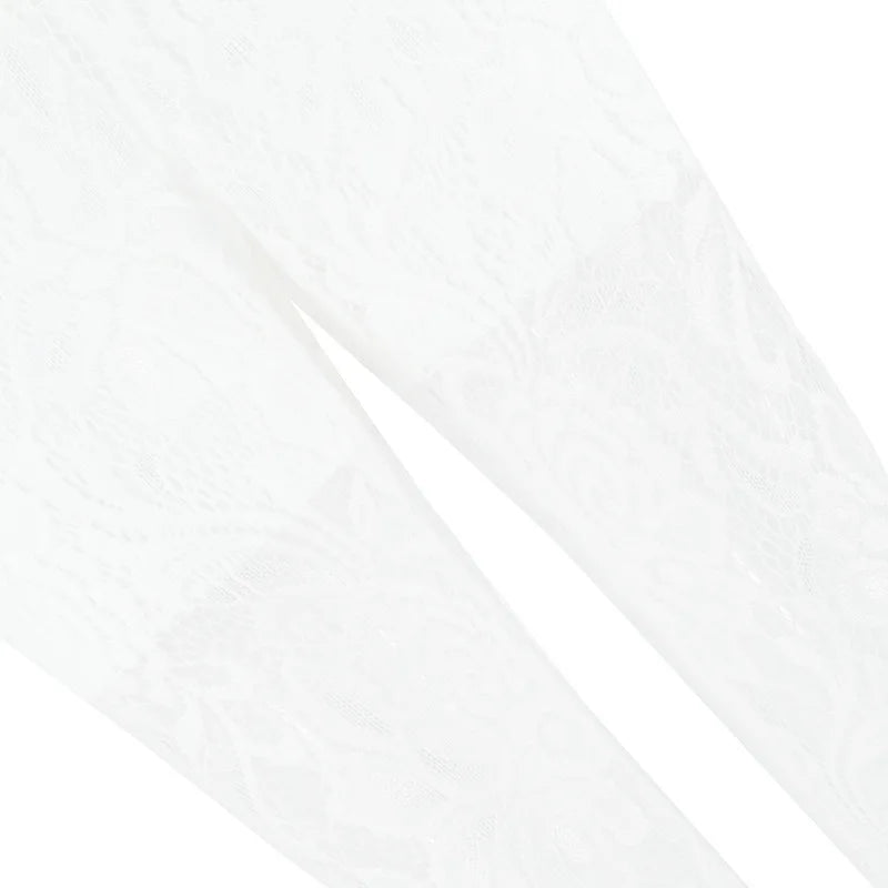 Calça feminina de renda  cintura alta, streetwear, sexy, vazada, feminina, casual, cintura elástica,moletom larga