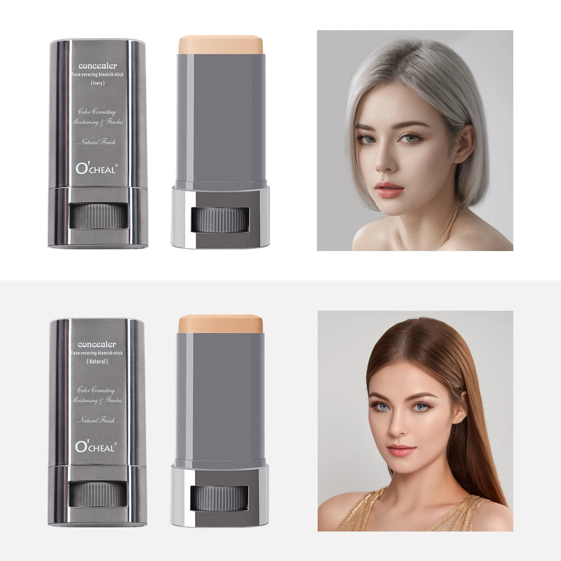 Ocheal Base Facial Contorno em Bastão Longa Duração Leve Iluminador em Bastão Corretivo Facial Contorno de Imperfeições Maquiagem de Beleza